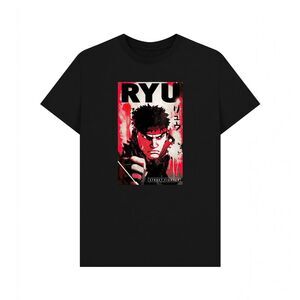 Street Fighter Unisex Adult Ryu Kanji T-Shirt / Black